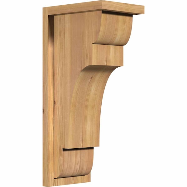 Ekena Millwork New Brighton Smooth Corbel w/Backplate, Western Red Cedar, 7 1/2"W x 10"D x 22"H COR08X10X22NEB01SWR - main